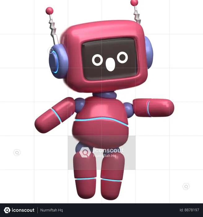 Robot Pointing Something  3D Illustration
