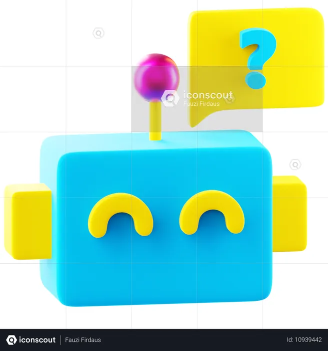 Robot posant des questions  3D Icon