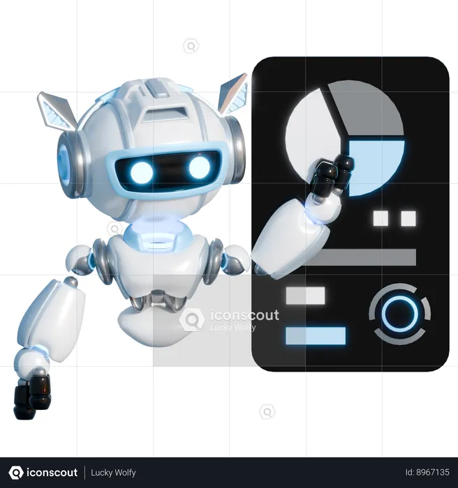 ROBOT PRESENTATION  3D Illustration