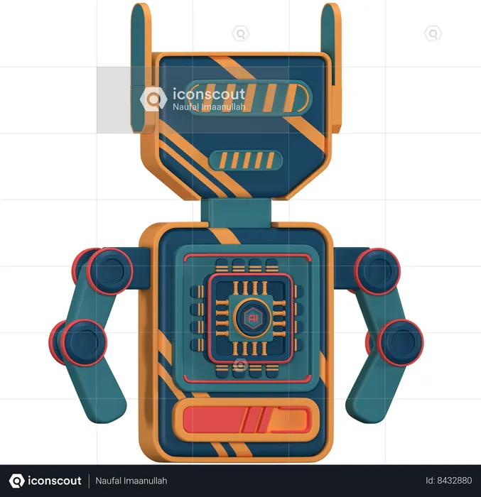 Robot Process  3D Icon