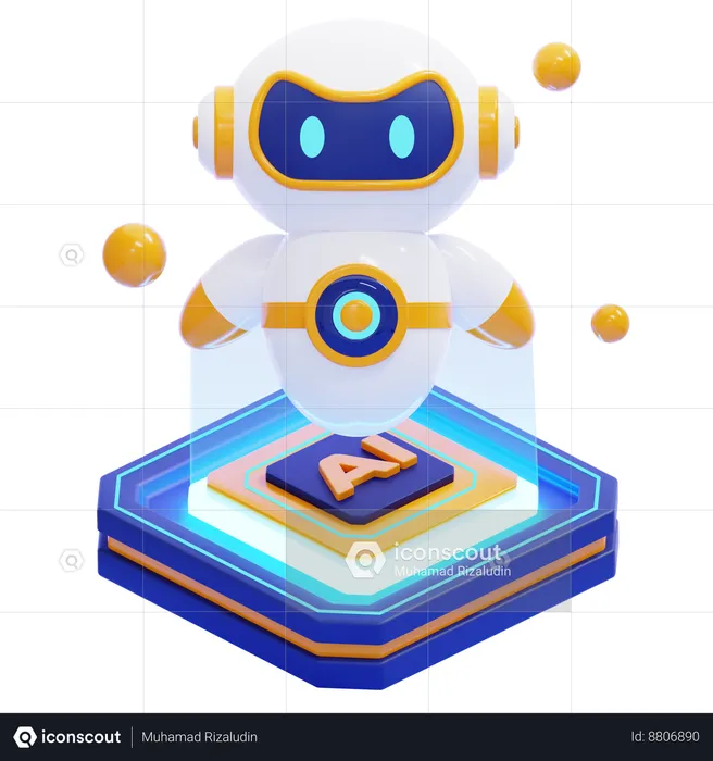 Robot processing  3D Icon