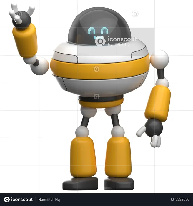 Robot Say Hi  3D Illustration