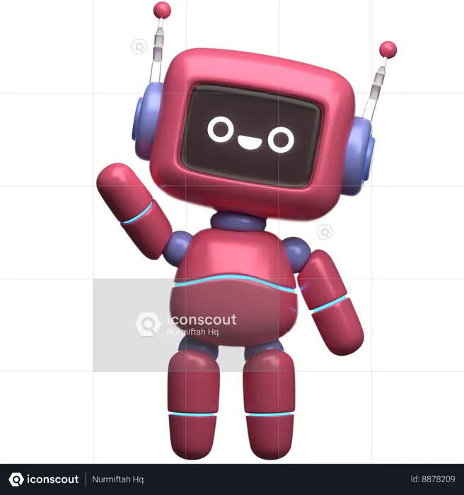 Robot Say Hi  3D Illustration