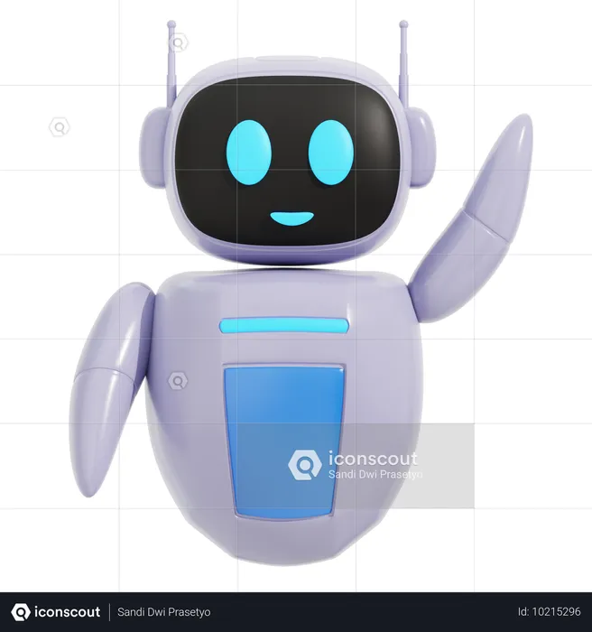 Robot Say Hi  3D Illustration