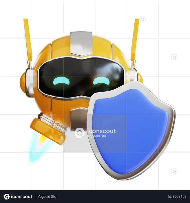 Robot Security  3D Illustration