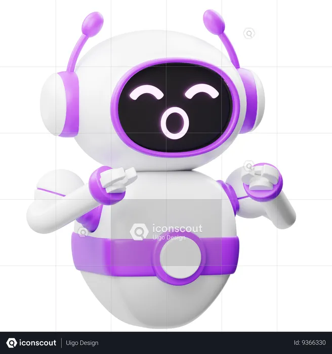 Robot Shocked  3D Illustration