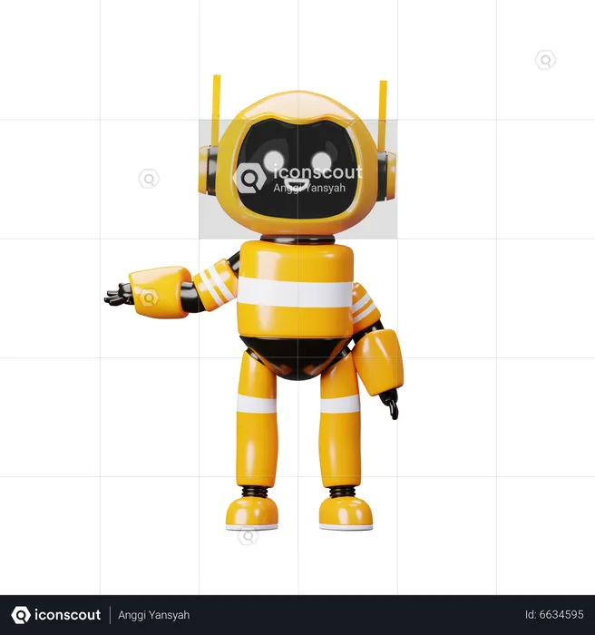 Robot Showing Right  3D Illustration