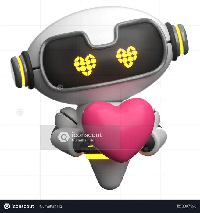 Robot sosteniendo el corazón  3D Icon