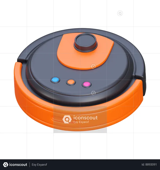 Robot Vacuum Cleaner  3D Icon