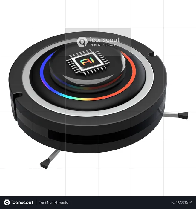 Robot Vacuum Cleaner  3D Icon