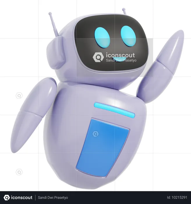 Robot volando hacia arriba  3D Icon