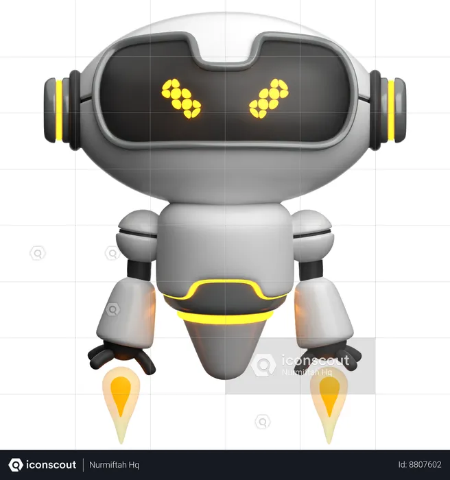 Robot volant en colère  3D Icon