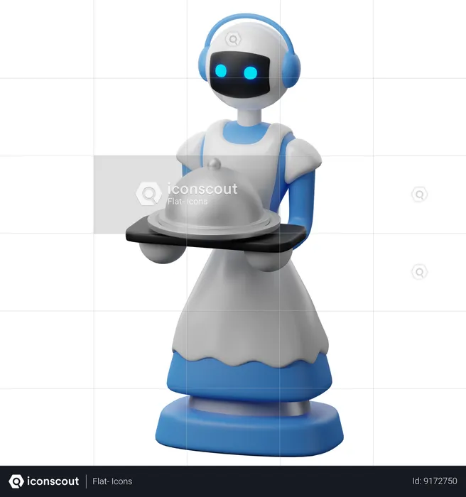 Robot Waiter  3D Icon