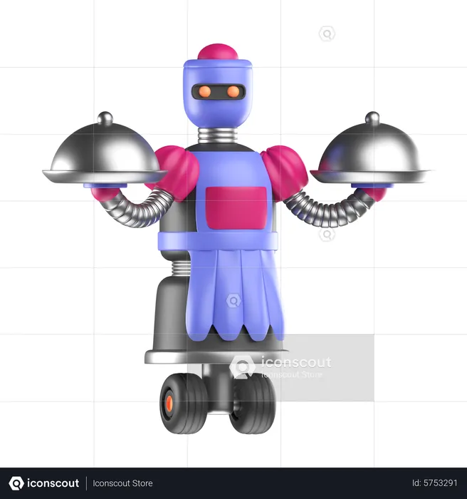 Robot Waitress  3D Icon