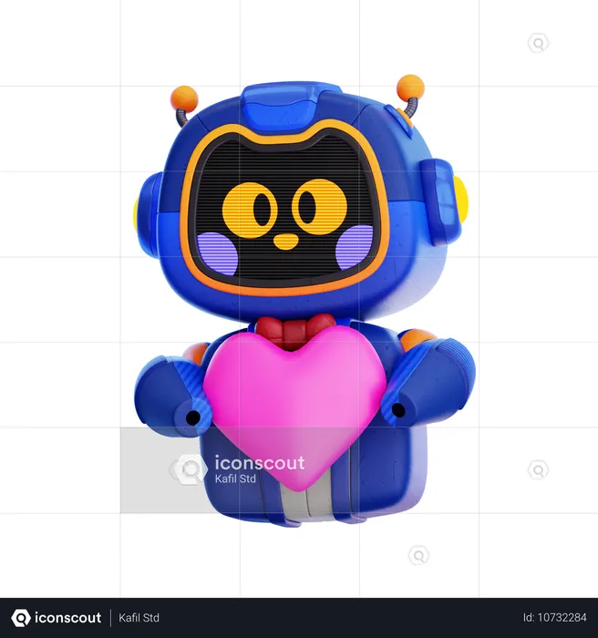 Robot With Love  3D Icon