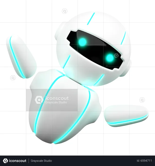 Robot with open arms  3D Illustration