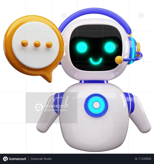 Roboter-Chat  3D Icon