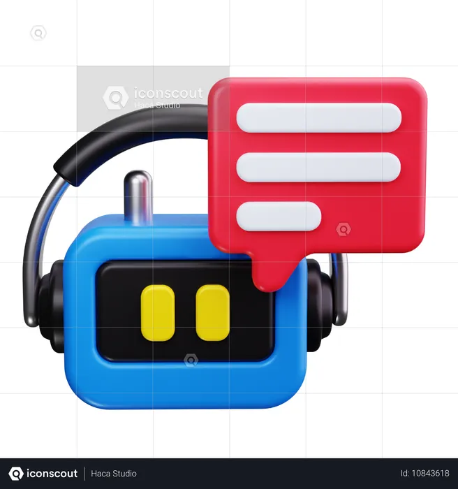 Roboter-Chatblase  3D Icon