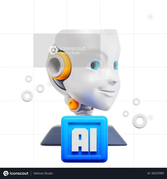 Roboter-künstliche Intelligenz  3D Icon
