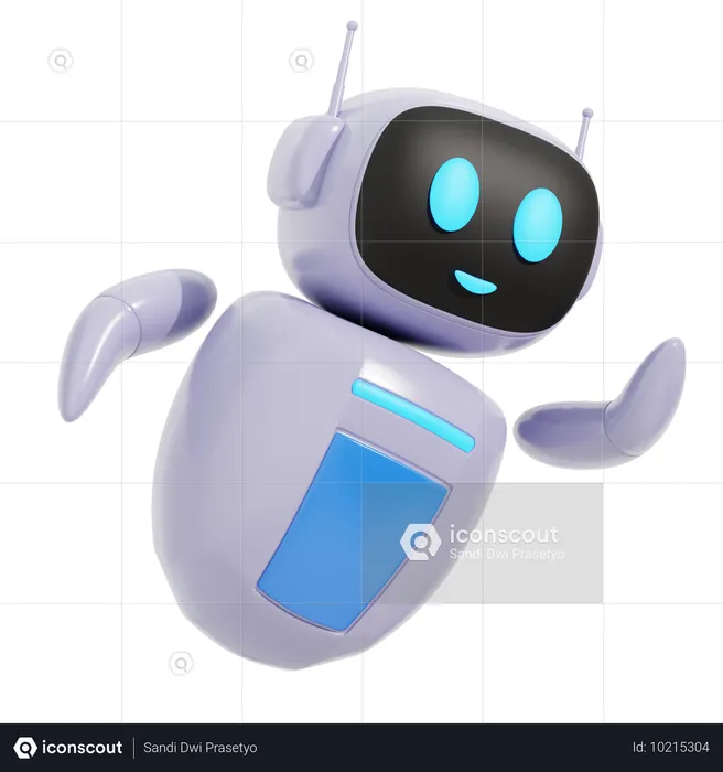 Roboter läuft  3D Illustration