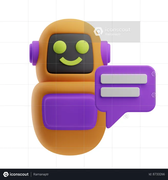 Robotic Chat  3D Icon