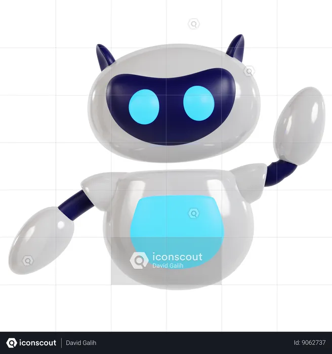 Pose amicale à une main du robot  3D Illustration