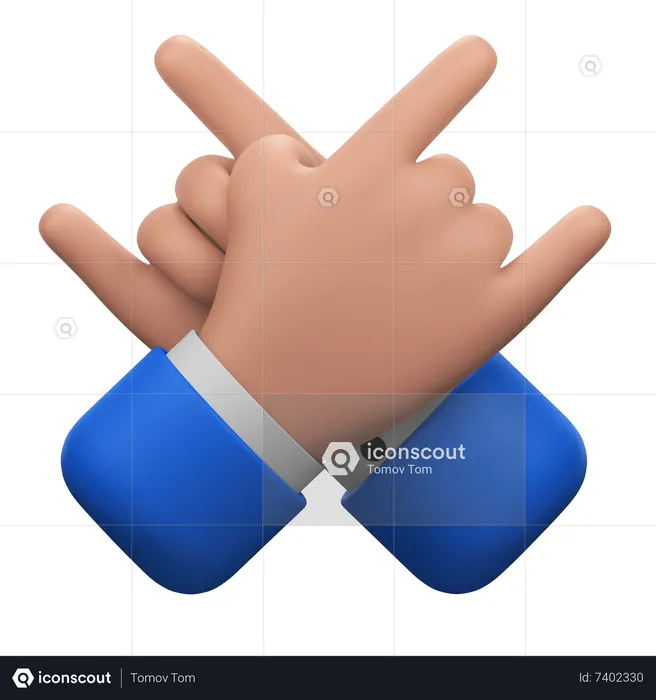 Rock Band Hands Gesture  3D Icon
