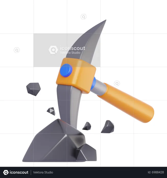 Rock Hammer  3D Icon