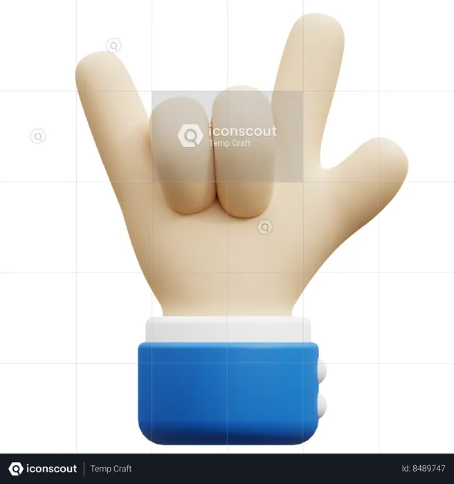 Rock hand gesture  3D Icon