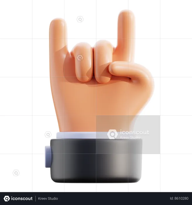 Rock Hand Gesture  3D Icon