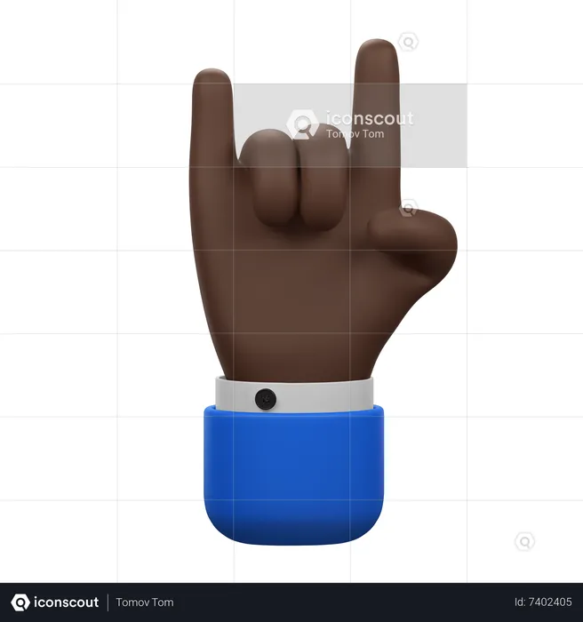 Rock Hand Gesture  3D Icon