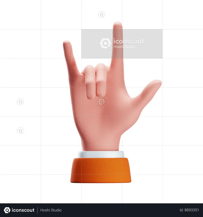 Rock Hand Gesture  3D Icon