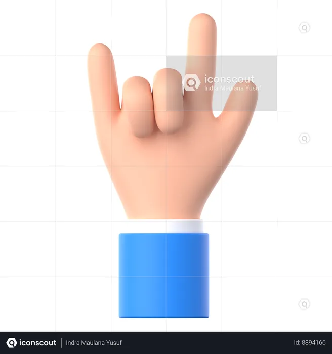 Rock Hand Gesture  3D Icon