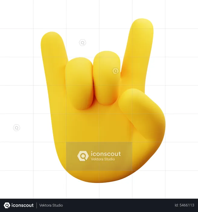 Rock Hand Gesture  3D Icon