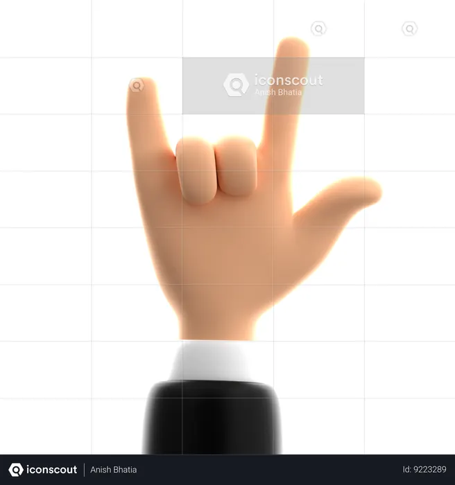 Rock Hand Gesture  3D Icon