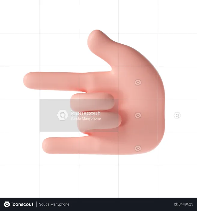 Rock on hand gesture  3D Illustration