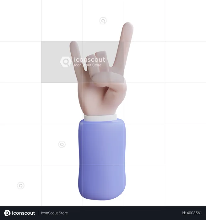 Rock on hand gesture  3D Icon