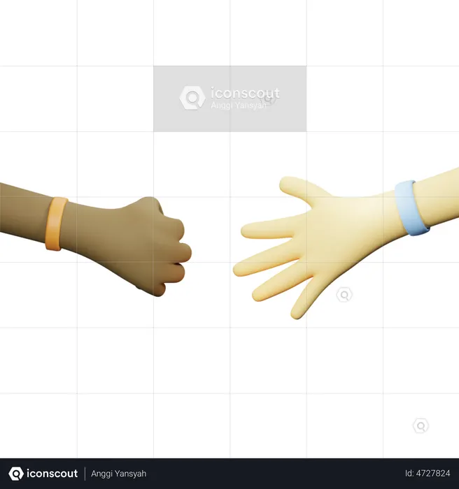 Rock Paper Hand Gesture  3D Illustration