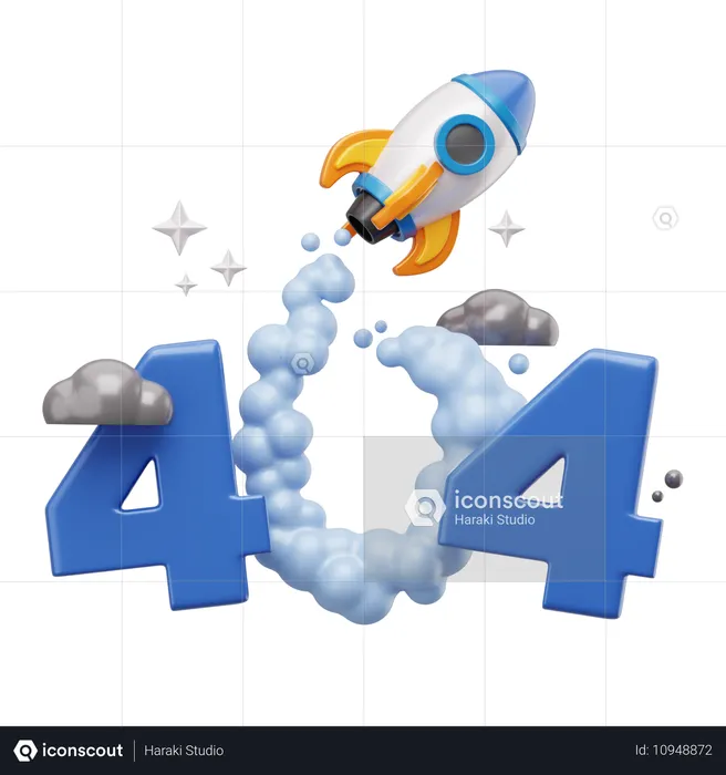 Rocket 404 not found  3D Icon