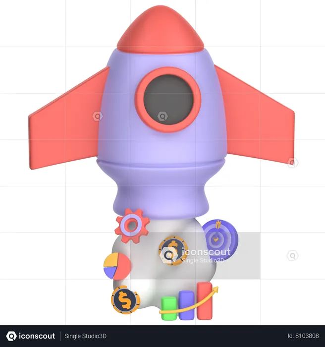 Rocket Business  3D Icon