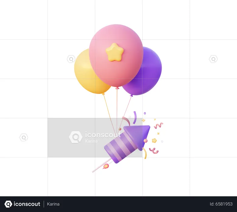 Rocket Fireworks  3D Icon