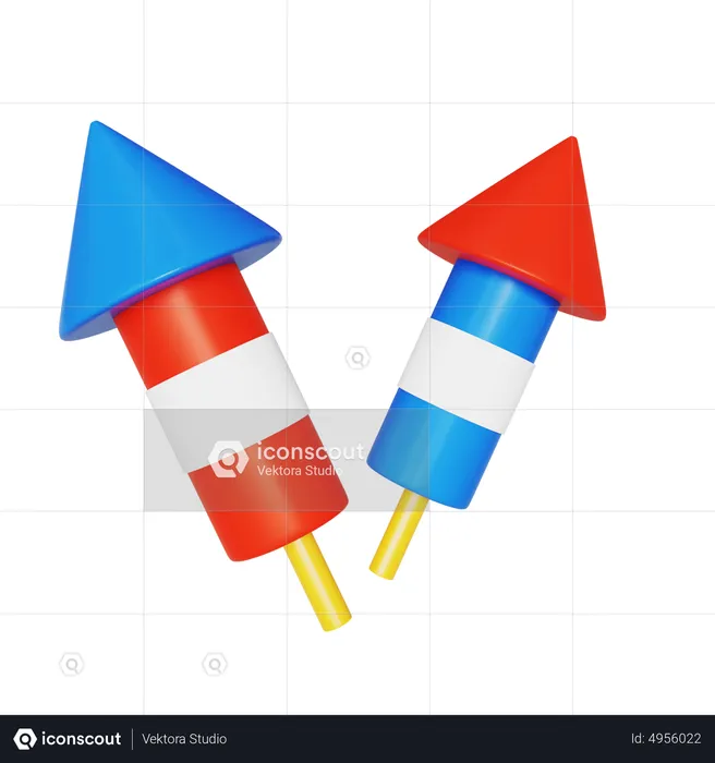 Rocket Fireworks  3D Icon