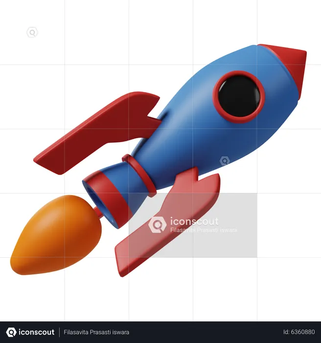 Rocket Launch  3D Icon