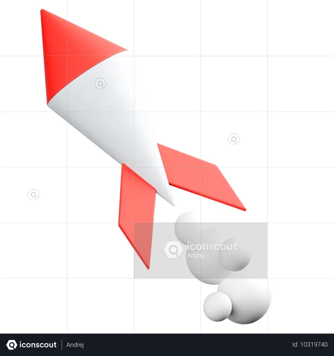 Rocket launch  3D Icon