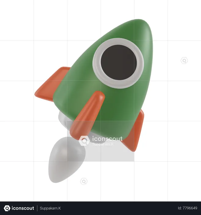 Rocket Launch  3D Icon