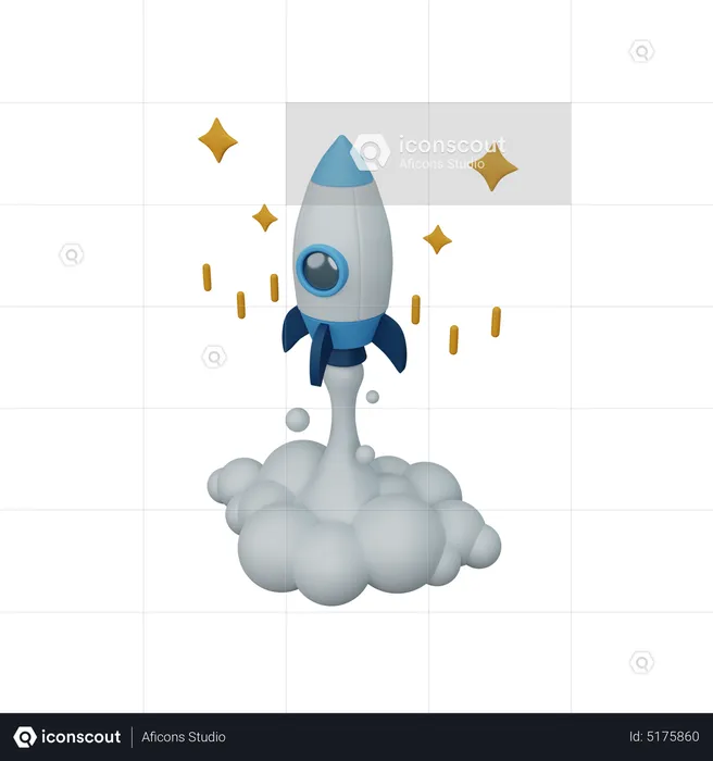 Rocket launch  3D Icon