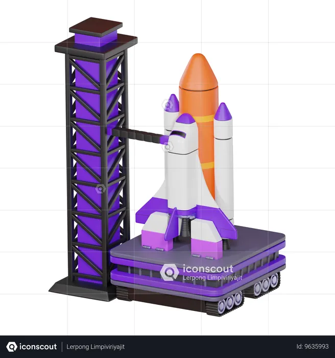 Rocket Launch  3D Icon