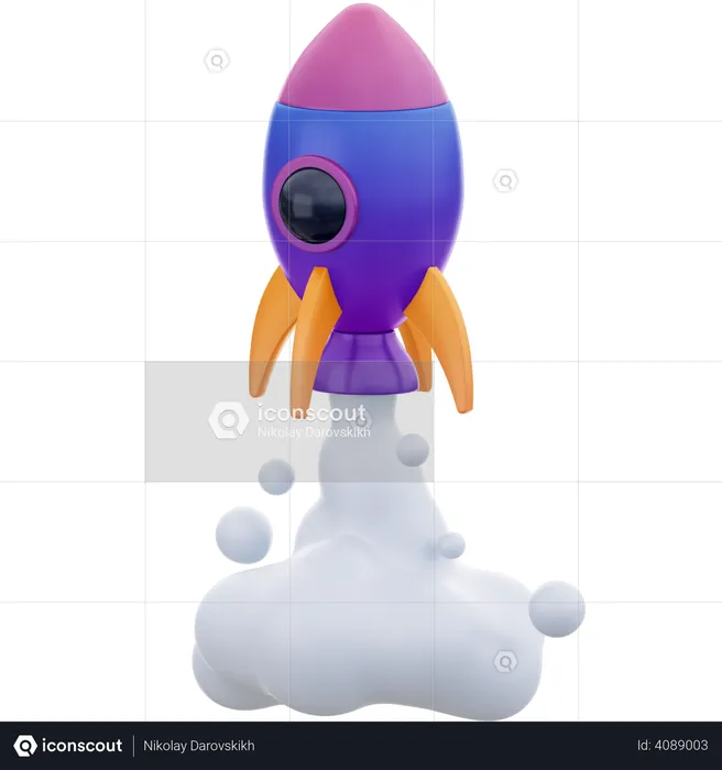 Rocket launch  3D Illustration