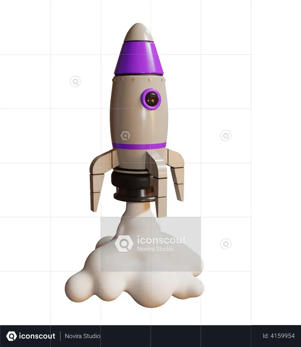 Rocket Launch  3D Illustration