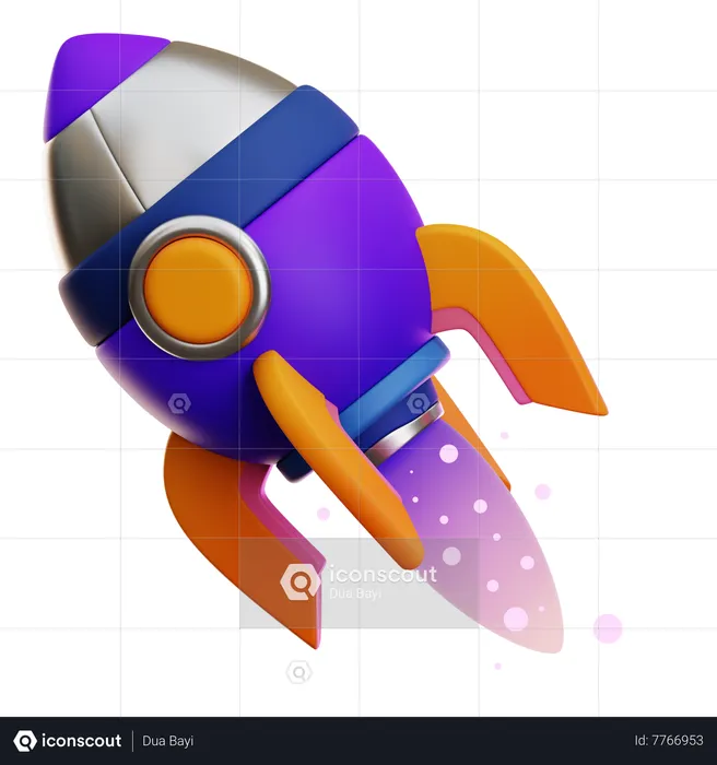 ROCKET SPACESHIP  3D Icon